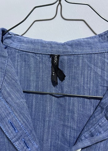 Nakışlı Lacivert Denim Kadın Gömlek - Görsel 3