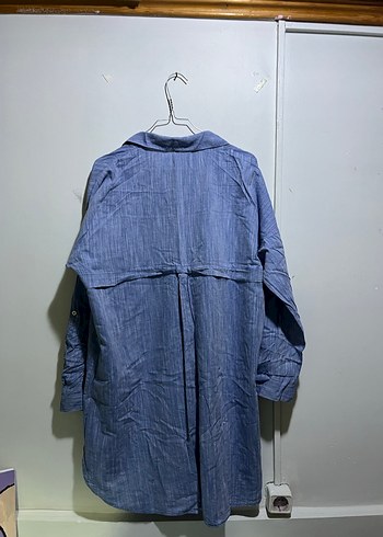 Nakışlı Lacivert Denim Kadın Gömlek - Görsel 4