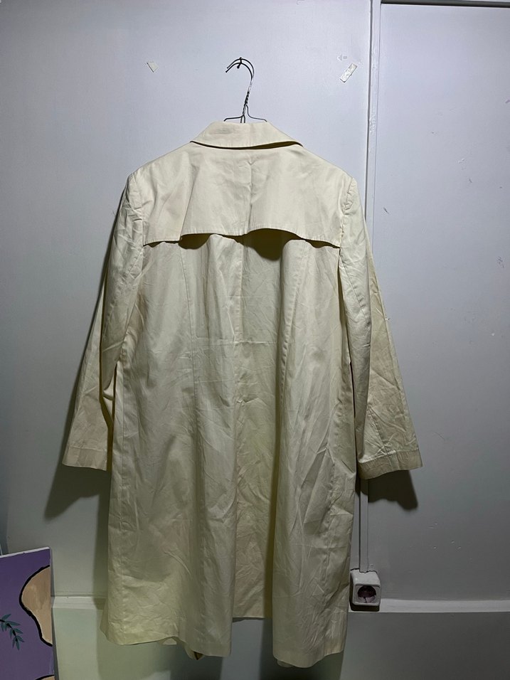 Bej Keten Uzun Kollu Düğmeli Gömlek - Görsel 4