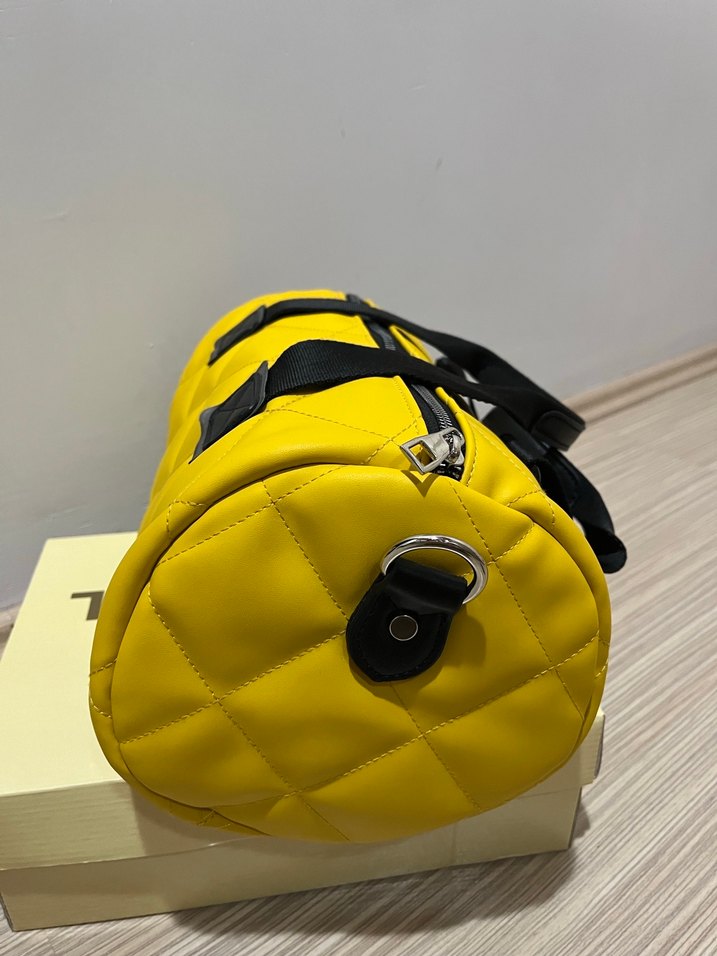 Sarı Kapitone Deri Kadın Çanta - Görsel 3