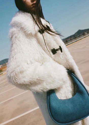 Fermuarlı Mavi Kot Kadın Çanta - Görsel 3