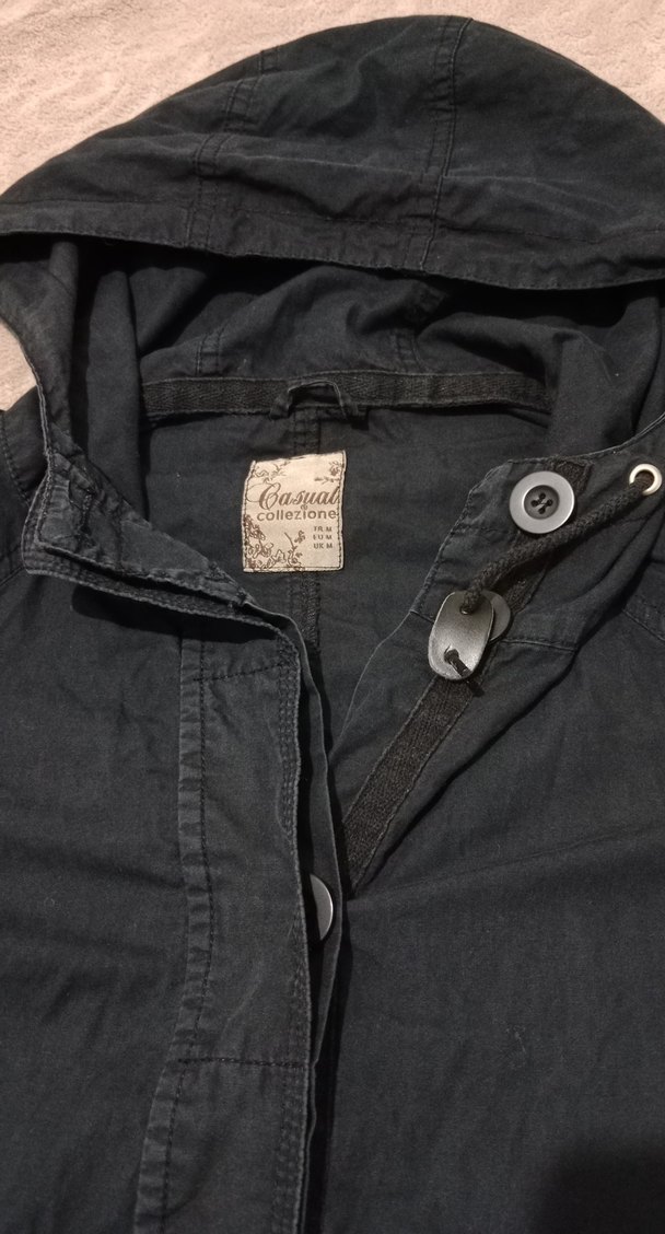 Kapüşonlu siyah Kadın Ceket - Görsel 5