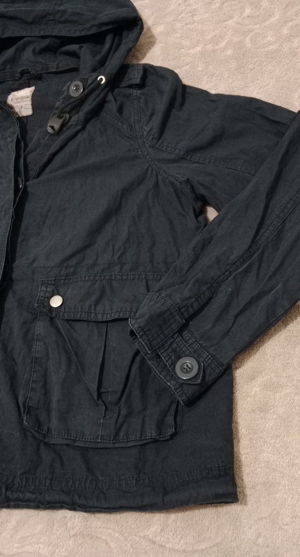 Kapüşonlu siyah Kadın Ceket - Görsel 4