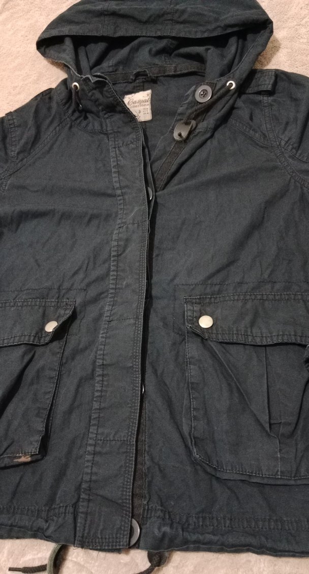 Kapüşonlu siyah Kadın Ceket - Görsel 2