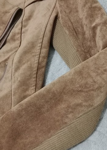Bej Süet Kadın Ceket - Görsel 4