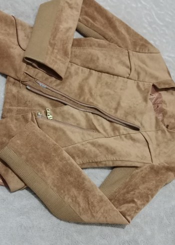 Bej Süet Kadın Ceket - Görsel 2