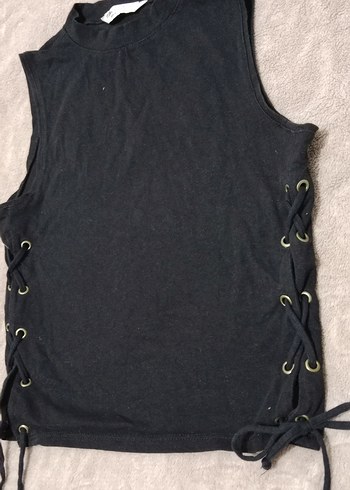 Kadın Siyah Bağcıklı Yüksek Yakalı Atlet - Görsel 2