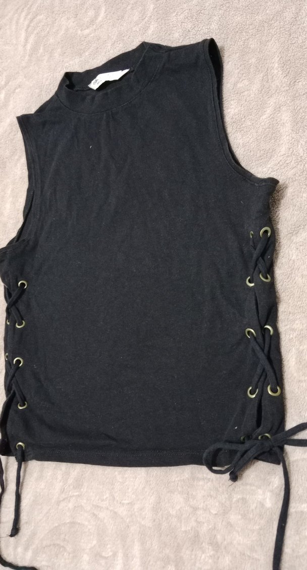 Kadın Siyah Bağcıklı Yüksek Yakalı Atlet - Görsel 2