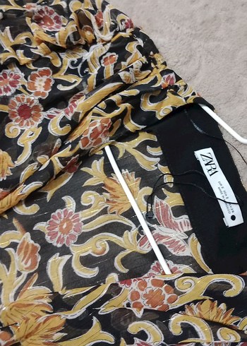 Zara Bohem Çok Renkli Uzun Elbise V Yakalı - Görsel 5