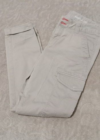 Gri Kadın Keten Rahat Kesim Pantolon - Görsel 3