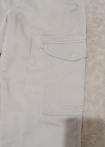 Gri Kadın Keten Rahat Kesim Pantolon - Görsel 2
