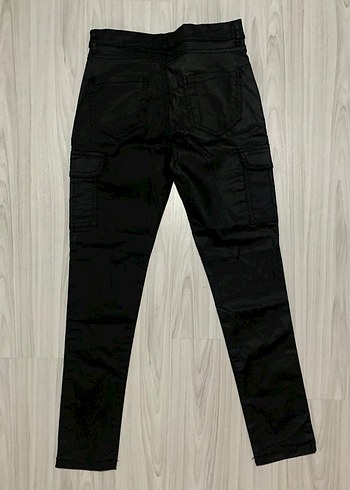 Siyah Deri Regular Fit Kadın Pantolon - Görsel 2