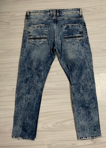 Erkek Mavi Batik Desenli Denim Pantolon - Görsel 2