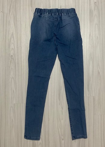 Kız Çocuk Gri Taşlı Denim Pantolon - Görsel 2