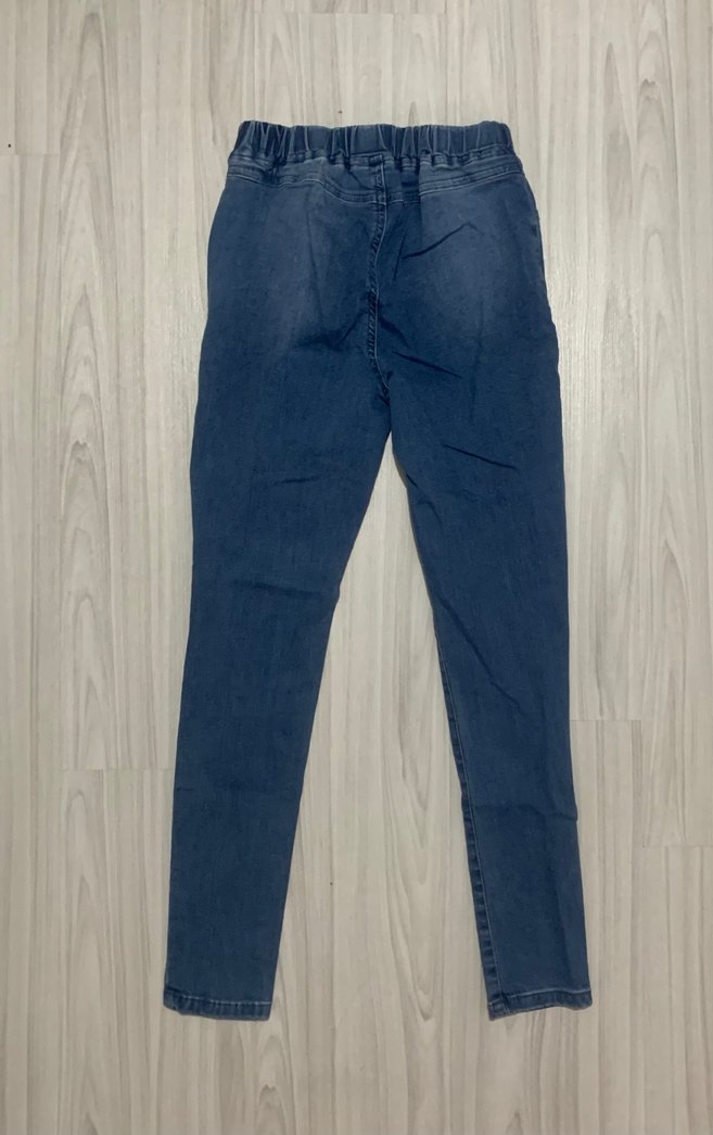 Kız Çocuk Gri Taşlı Denim Pantolon - Görsel 2