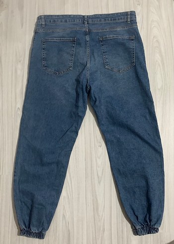 Düğmeli Gri Mavi Erkek Denim Pantolon - Görsel 2