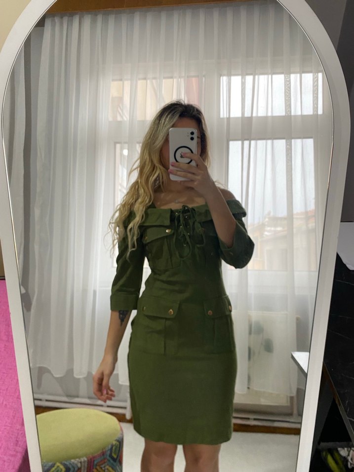 TRENDYOL Uzun Kollu Straplez  Elbise - Görsel 2