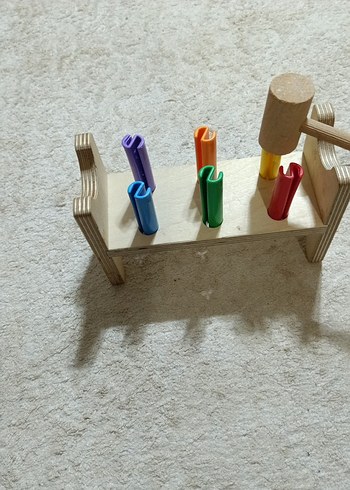 Renkli Ahşap Çekiçli Eğitici Oyuncak - Görsel 2