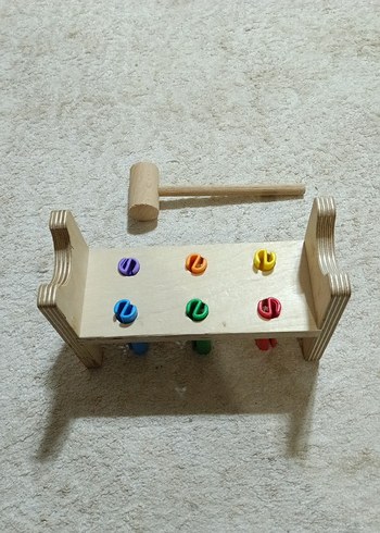 Renkli Ahşap Çekiçli Eğitici Oyuncak - Görsel 3