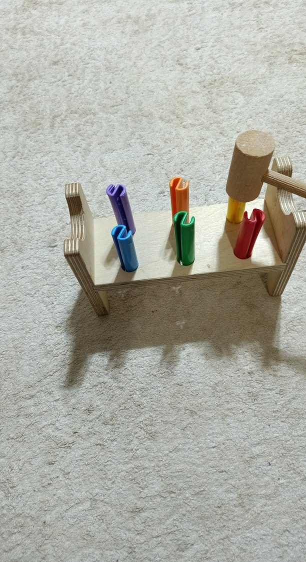 Renkli Ahşap Çekiçli Eğitici Oyuncak - Görsel 2
