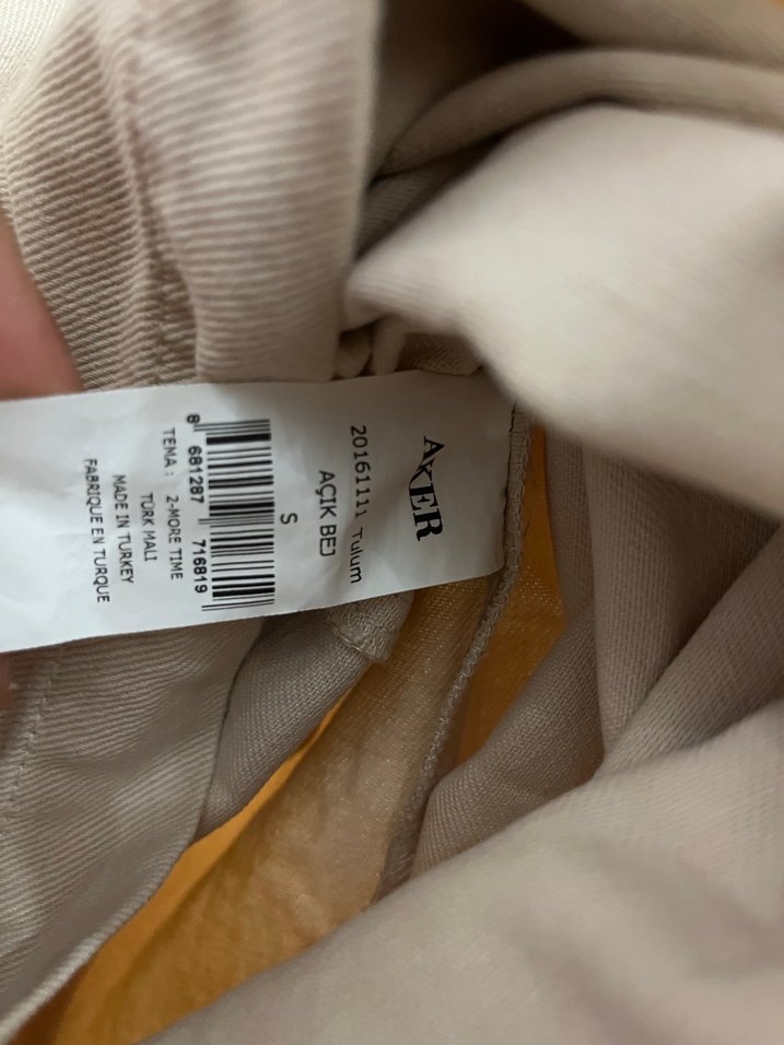 Düğmeli Bej Keten Kadın Tulum - Görsel 4