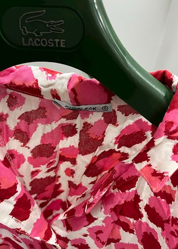 Pembe Tie-Dye Düğmeli Kısa Kollu Mini Gömlek - Görsel 3