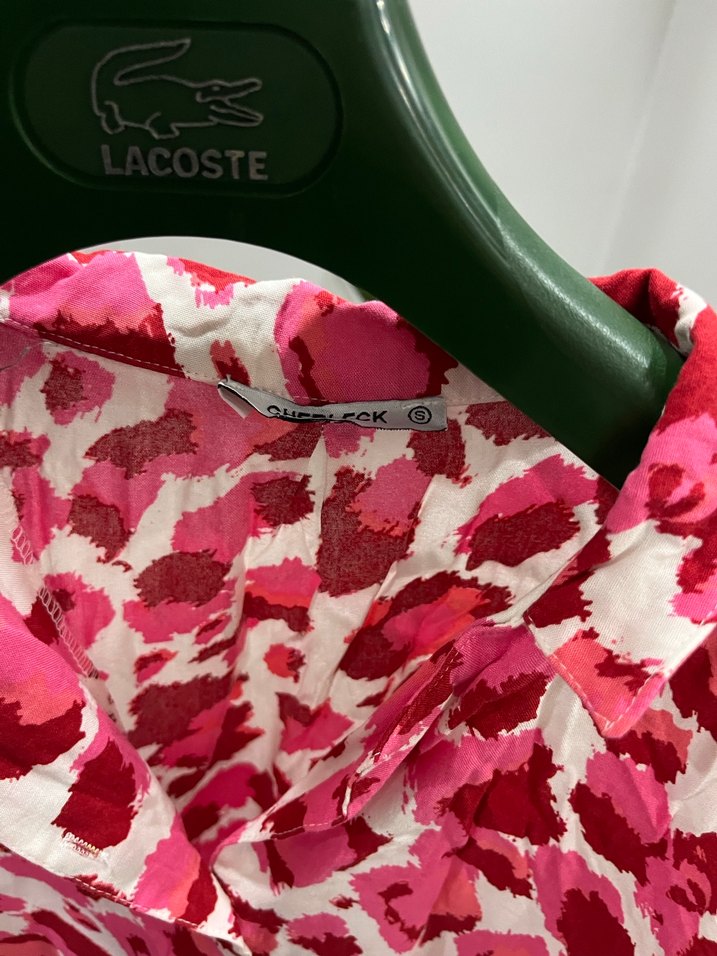 Pembe Tie-Dye Düğmeli Kısa Kollu Mini Gömlek - Görsel 3