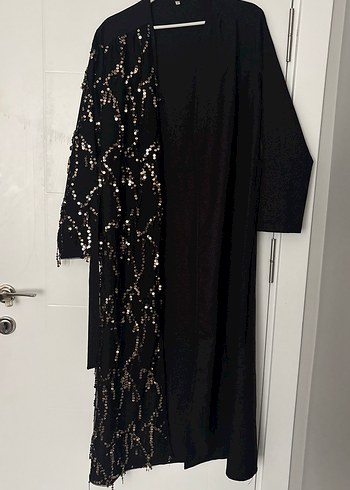 Uzun Siyah Drapeli Kadın Elbise - Görsel 4