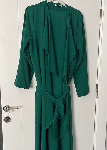 Yeşil Saten Midi Kadın Pantolon - Görsel 2