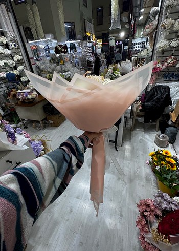 Bej Dantel Detaylı Modern Klasik Gelin Buketi - Görsel 2