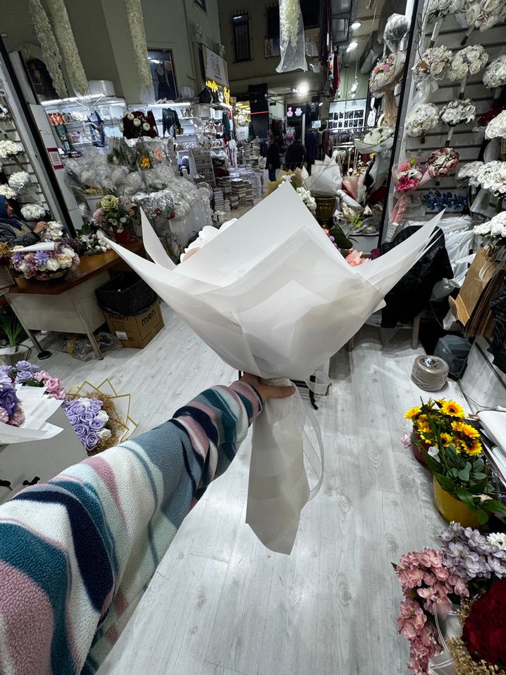 Dantel Detaylı Pastel Mor Bohem Gelin Buketi - Görsel 2