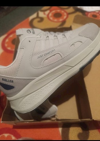unisex Beyaz Gri  Spor Sneaker - Görsel 3