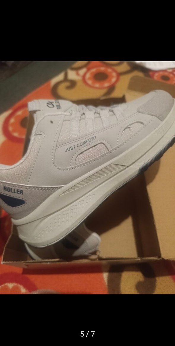 unisex Beyaz Gri  Spor Sneaker - Görsel 3