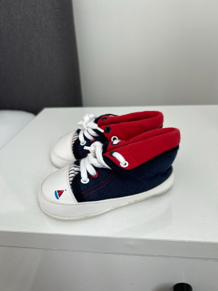 Renkli Bağcıklı Erkek Bebek İlk Adım Ayakkabısı - Görsel 2