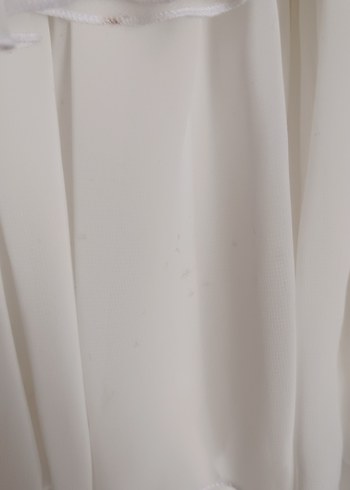 Beyaz Pilili V Yaka Midi Abiye Elbise - Görsel 4