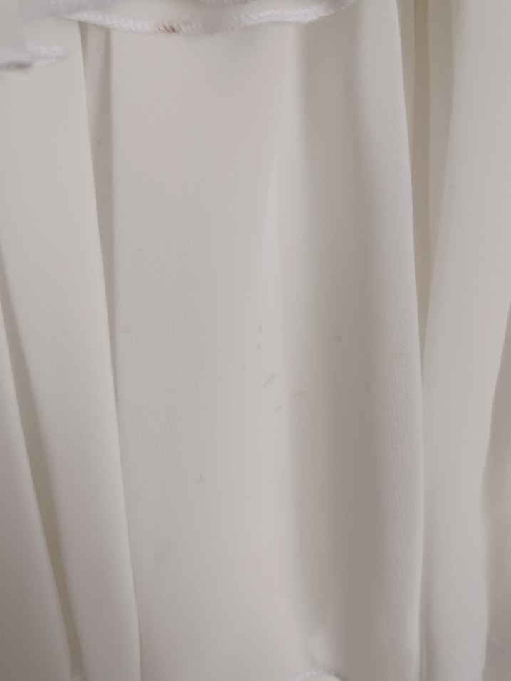 Beyaz Pilili V Yaka Midi Abiye Elbise - Görsel 4