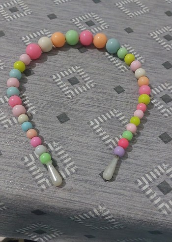 Pastel Renkli Boncuklu Çocuk Saç Aksesuarı - Görsel 2