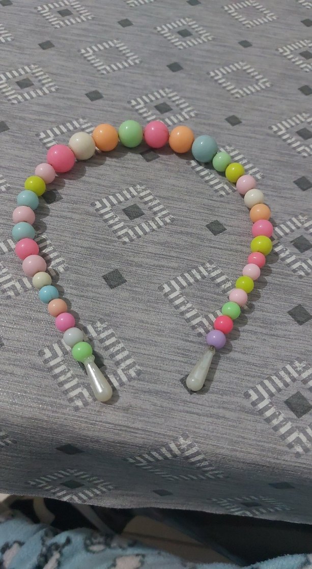 Pastel Renkli Boncuklu Çocuk Saç Aksesuarı - Görsel 2