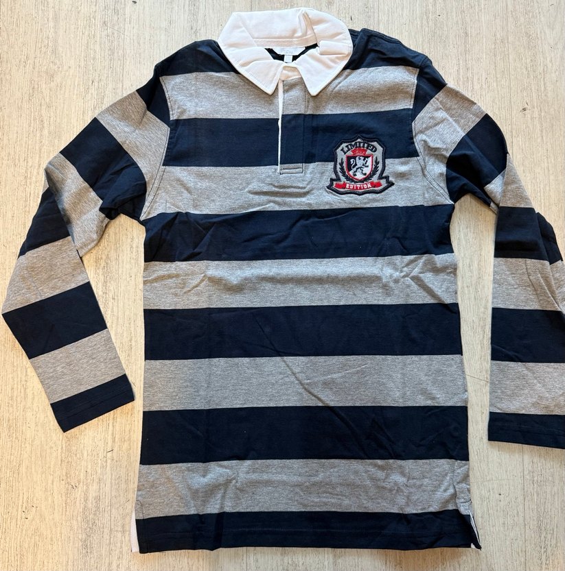 Erkek Gri Lacivert Çizgili Uzun Kollu Sweatshirt - Görsel 3