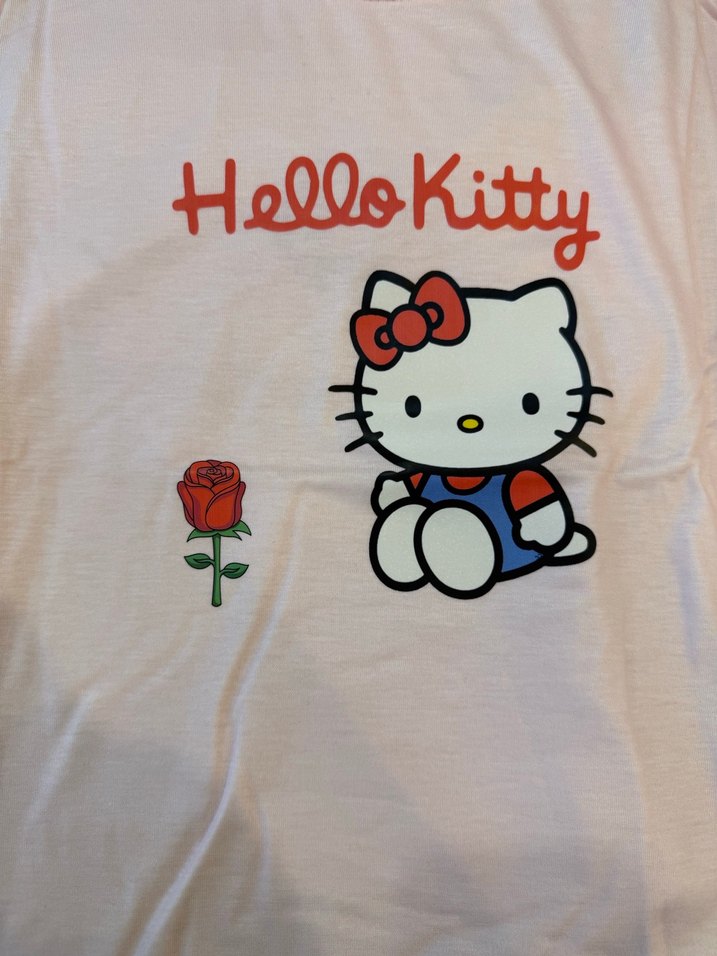 Pembe Uzun Kollu Rahat Hello Kitty Pijama Takımı - Görsel 2