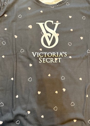 Victoria's Secret Siyah Kalp Desenli Kadın Pijama Takımı - Görsel 4