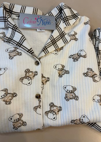 Kadın Ekoseli ve Ayıcık Desenli Rahat Pijama Takımı - Görsel 2