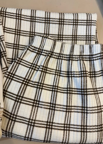 Kadın Ekoseli ve Ayıcık Desenli Rahat Pijama Takımı - Görsel 3