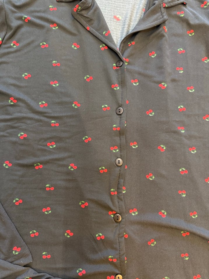 Kadın Kiraz Desenli Uzun Kollu Pijama Takımı - Görsel 2