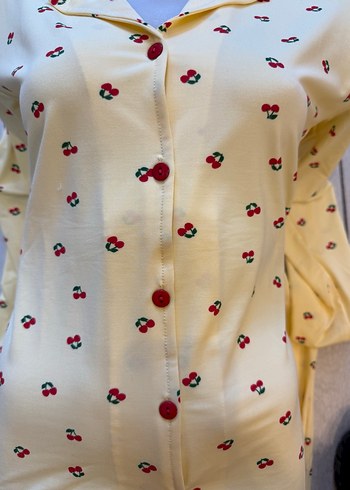 Kiraz Desen Baskılı Uzun Kollu Kadın Pijama Takımı - Görsel 5