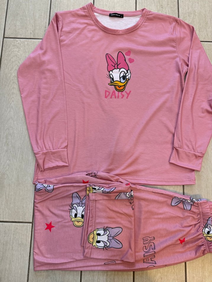 Pembe Uzun Kollu Daisy Duck Pijama Takımı - Görsel 3