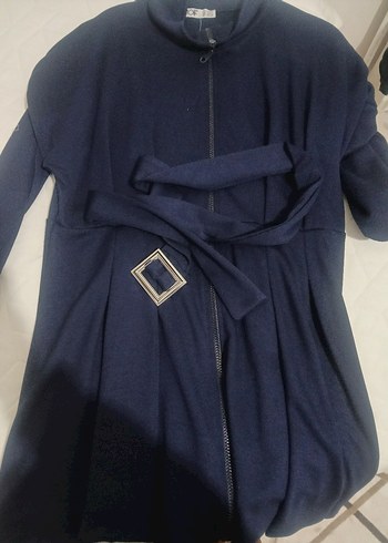 Kemerli Lacivert Kadın Midi tunik - Görsel 2