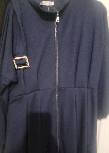 Kemerli Lacivert Kadın Midi tunik - Görsel 3