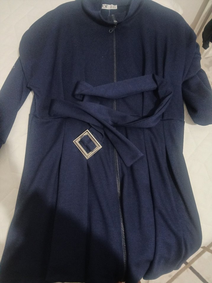 Kemerli Lacivert Kadın Midi tunik - Görsel 2