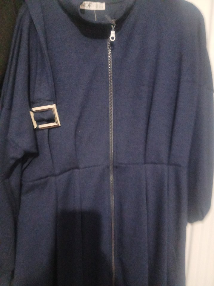 Kemerli Lacivert Kadın Midi tunik - Görsel 3